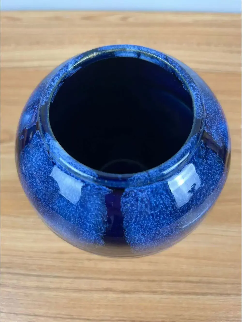 Brush-McCoy Art Pottery 1920s Blue Onyx Glazed Art Pottery Vase 6 1/4